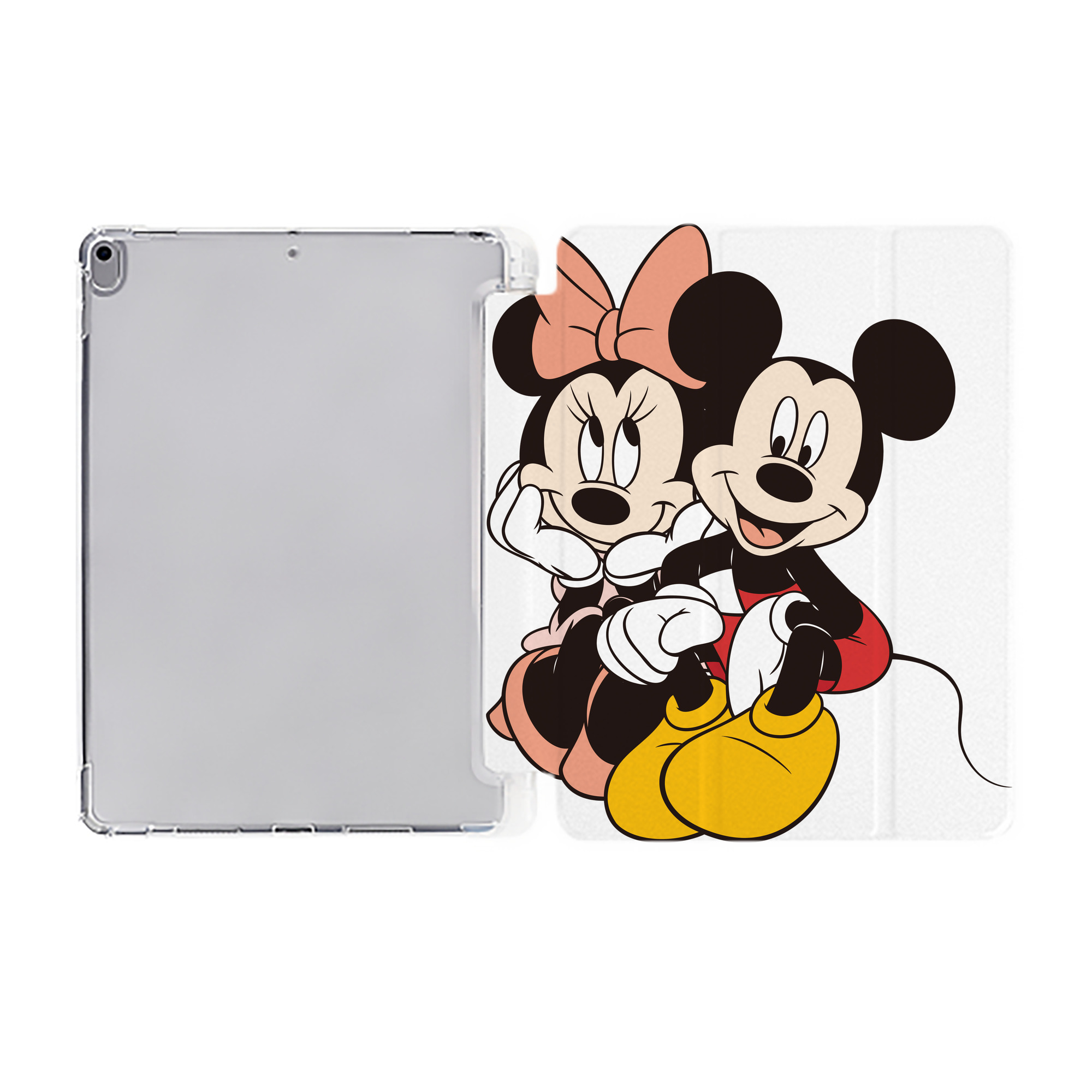 （画像用） ミッキーマウス Mickey Mouse IPad ケース ペン収納付き 三つ折りスタンド PUレザー×シリコン 対応機種9.5/10.5/10.9インチ